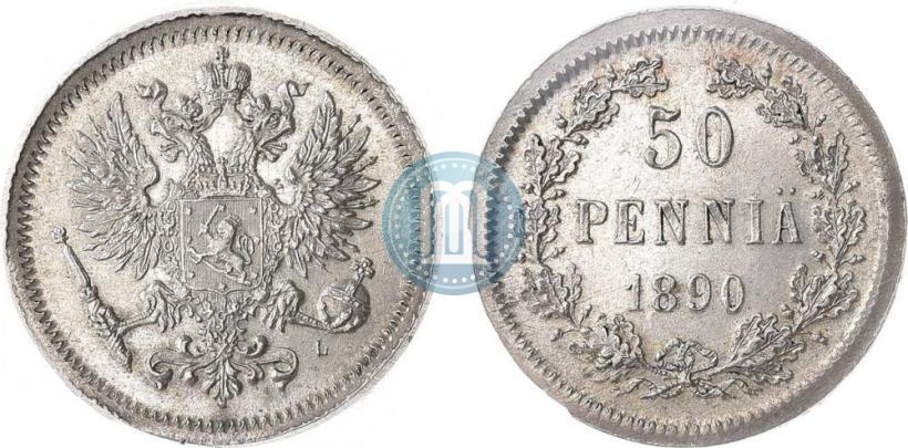 Фото 50 пенни 1890 года L 