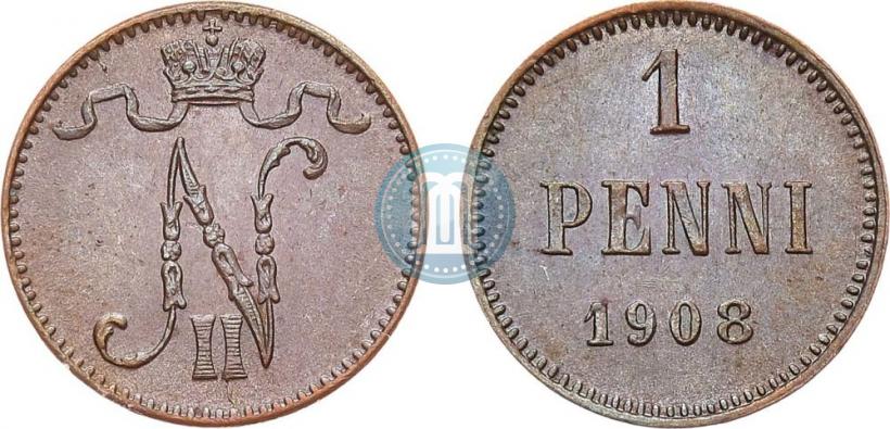 Picture 1 penni 1908 year  