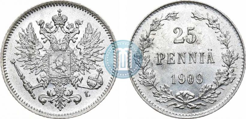 Picture 25 pennia 1909 year L 