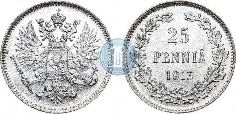 Picture 25 pennia 1913 year S 