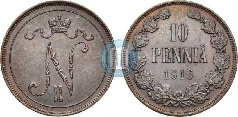 Фото 10 пенни 1916 года  
