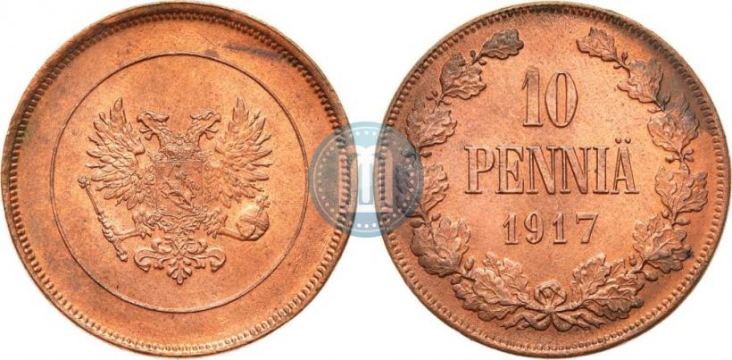 Фото 10 пенни 1917 года  