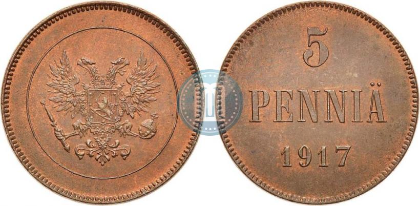 Picture 5 pennia 1917 year  
