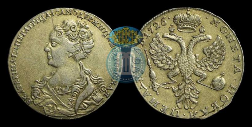 Picture 1 rouble 1726 year  "Moscow type, portrait turned to the left"