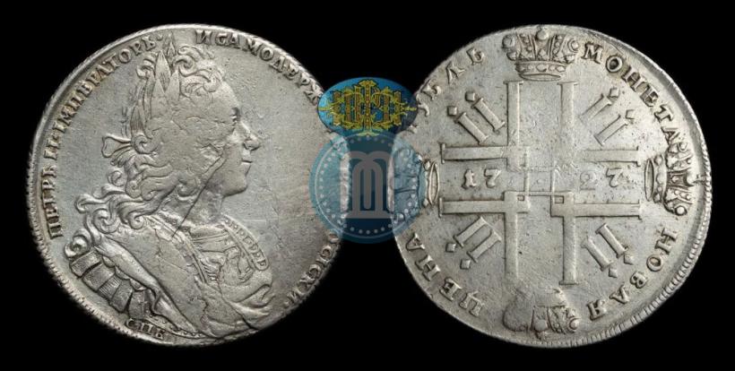 Фото 1 рубль 1727 года СПБ "Петербургский тип"