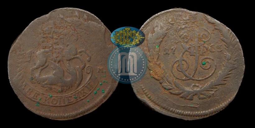 Picture 2 kopecks 1763 year СПМ 