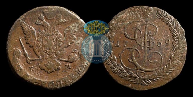 Picture 5 kopecks 1769 year ЕМ 
