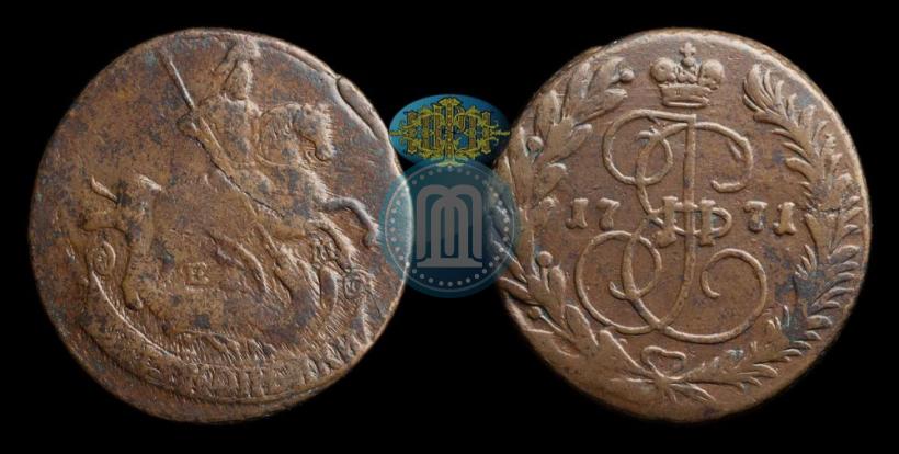Фото 2 копейки 1771 года ЕМ 
