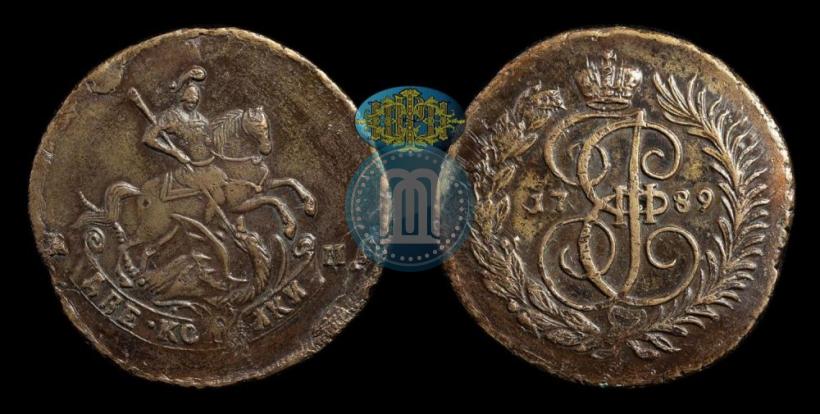 Фото 2 копейки 1789 года АМ 