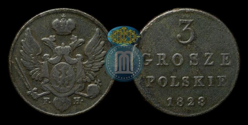Picture 3 grosze 1828 year FH 