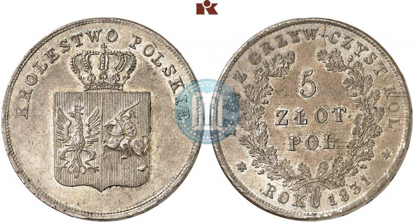 Picture 5 złotych 1831 year KG "Polish uprising"