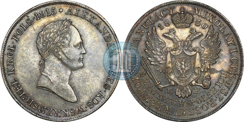 Picture 5 złotych 1830 year FH 