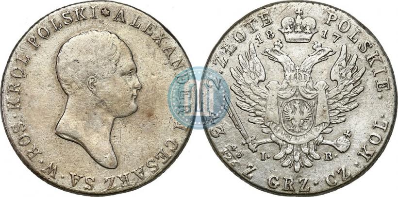 Фото 2 злотых 1817 года IB 