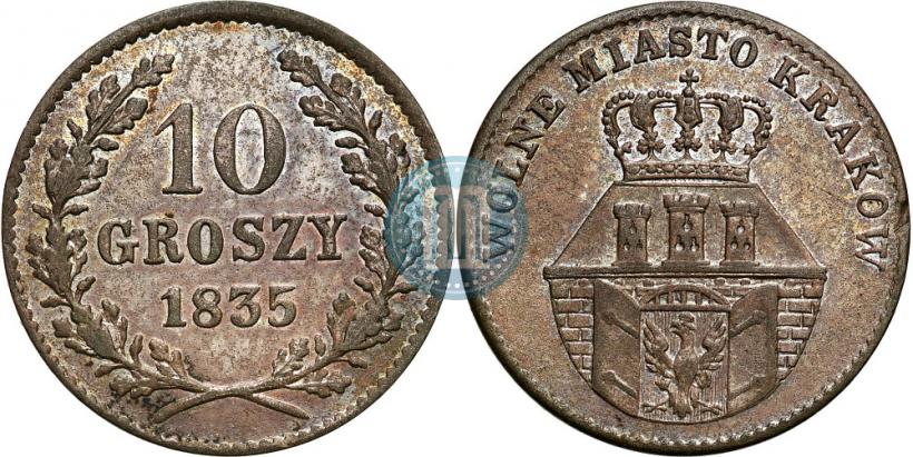 Picture 10 groszy 1835 year  "Free city of Kraków"