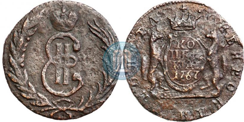 Фото 1 копейка 1767 года  