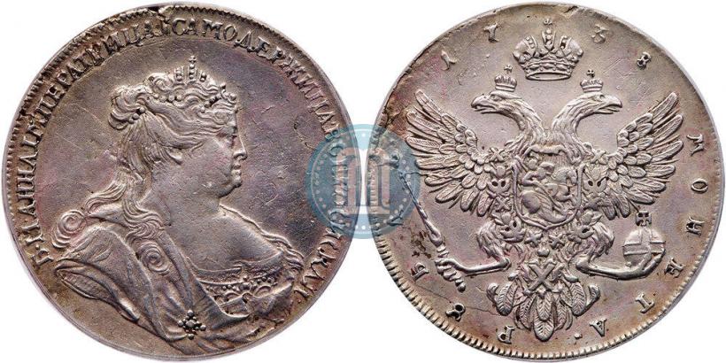Picture 1 rouble 1738 year  "Petersburg type"