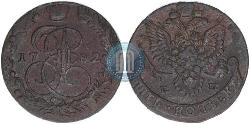 Фото 5 копеек 1782 года ЕМ 
