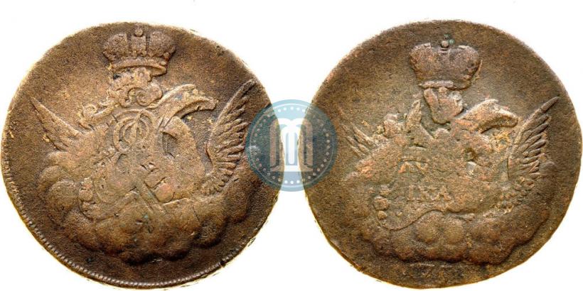 Picture 1 kopeck 1756 year  