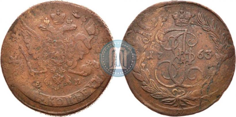 Фото 5 копеек 1763 года ЕМ 