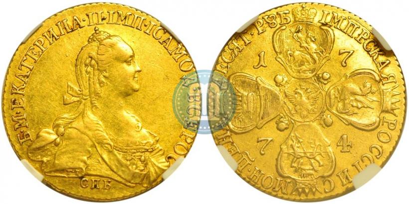 Picture 10 roubles 1774 year СПБ 