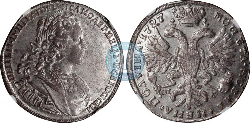 Picture Poltina 1727 year СПБ "Petersburg type"