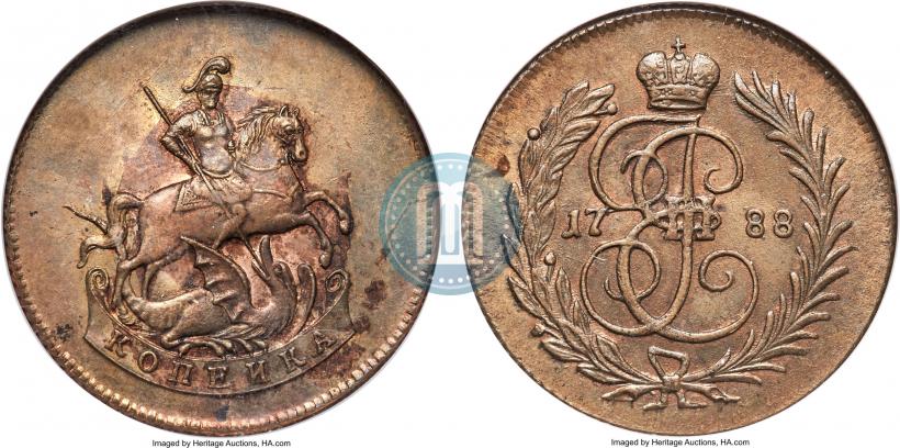 Picture 1 kopeck 1788 year  