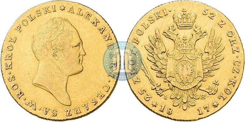 Фото 25 злотых 1817 года IB 