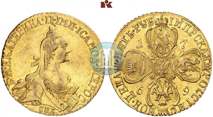 Фото 5 рублей 1769 года СПБ 