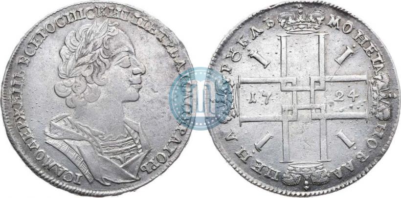 Picture 1 rouble 1724 year  "Portrait in ancient armour"
