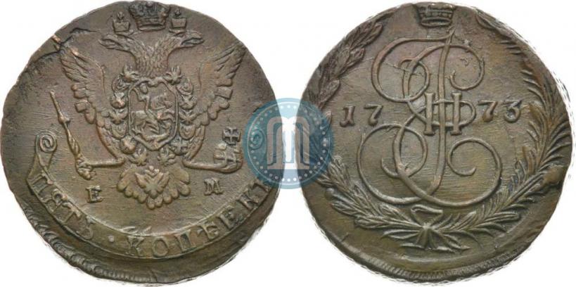 Picture 5 kopecks 1773 year ЕМ 