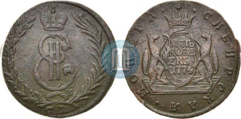 Picture 5 kopecks 1774 year КМ 