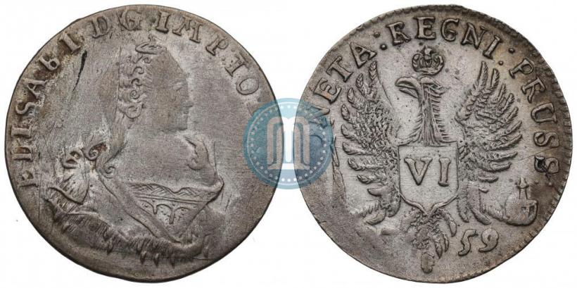 Picture 6 groszy 1759 year  