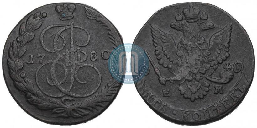 Picture 5 kopecks 1780 year ЕМ 