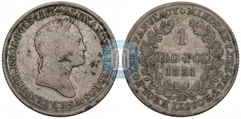 Picture 1 złoty 1831 year KG 