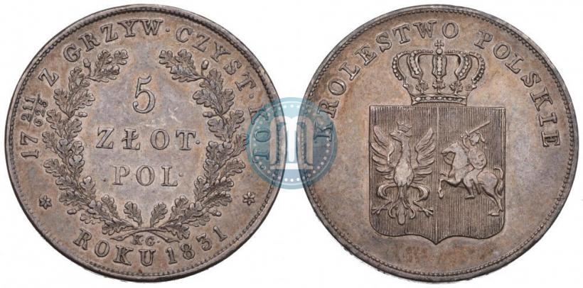 Picture 5 złotych 1831 year KG "Polish uprising"