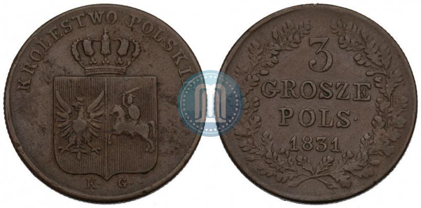 Picture 3 grosze 1831 year KG "Polish uprising"