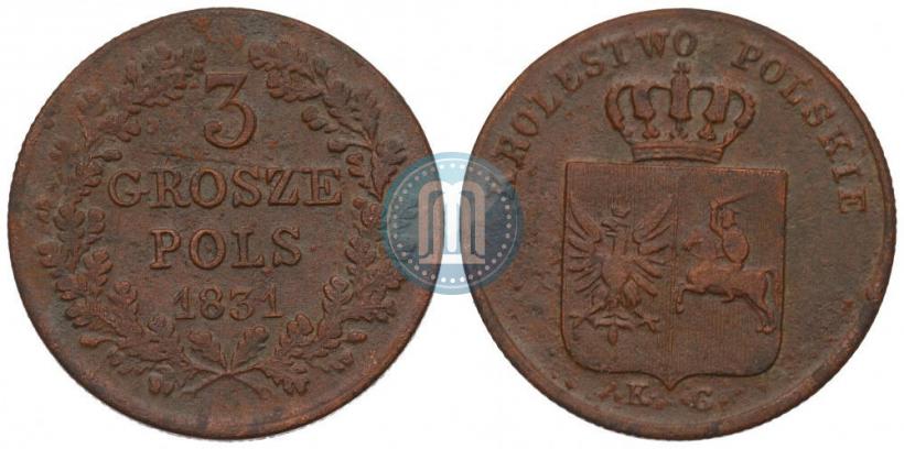 Picture 3 grosze 1831 year KG "Polish uprising"