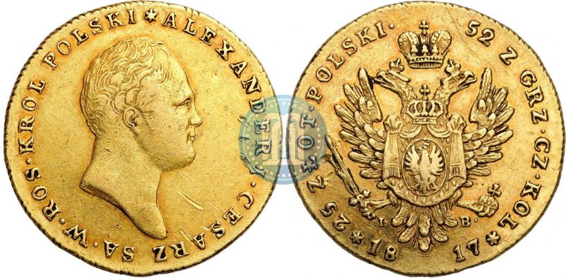 Фото 25 злотых 1817 года IB 