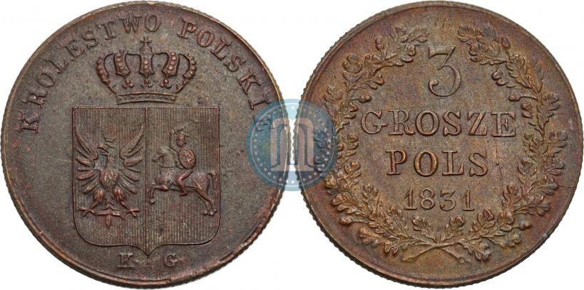 Picture 3 grosze 1831 year KG "Polish uprising"