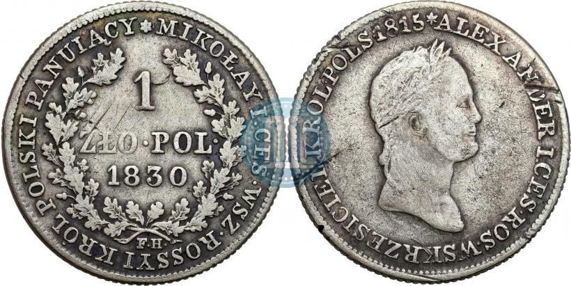 Picture 1 złoty 1830 year FH 