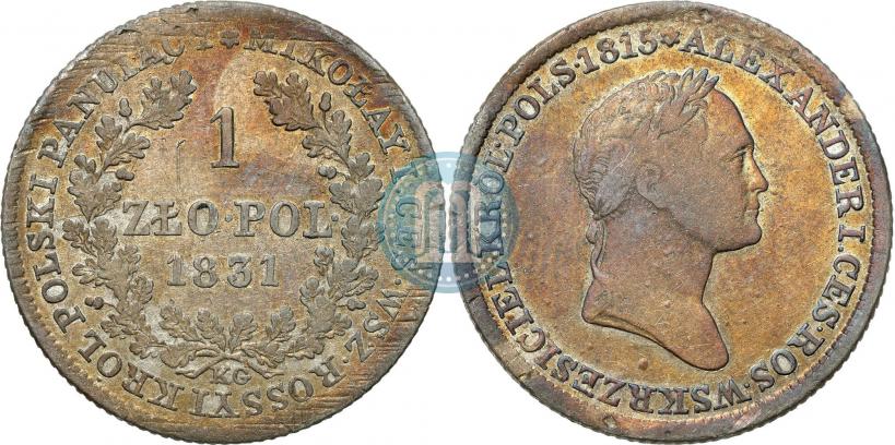 Picture 1 złoty 1831 year KG 