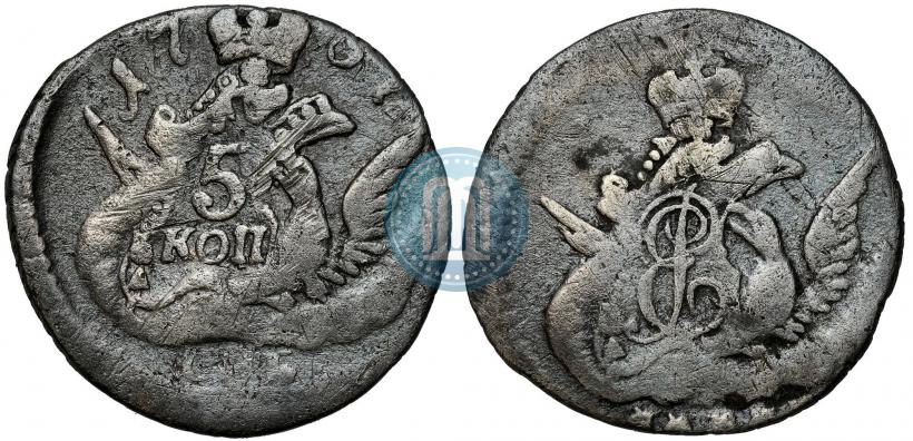 Фото 5 копеек 1757 года СПБ 
