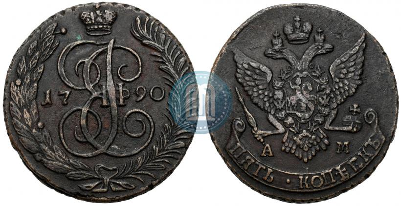 Picture 5 kopecks 1790 year АМ 