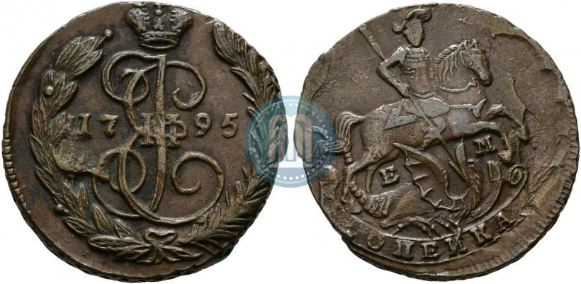Picture 1 kopeck 1795 year ЕМ 