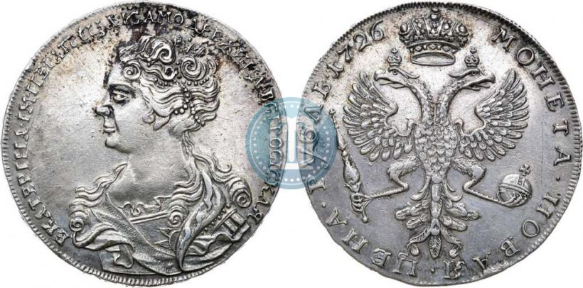 Picture 1 rouble 1726 year  "Moscow type, portrait turned to the left"
