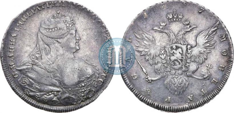 Фото 1 рубль 1737 года  "Работы Гедлингера"