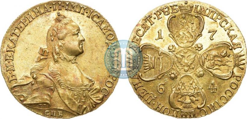 Picture 10 roubles 1764 year СПБ 