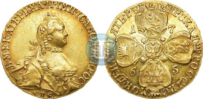 Picture 5 roubles 1765 year СПБ 
