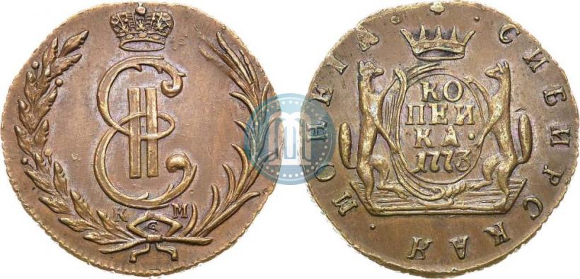 Фото 1 копейка 1773 года КМ 