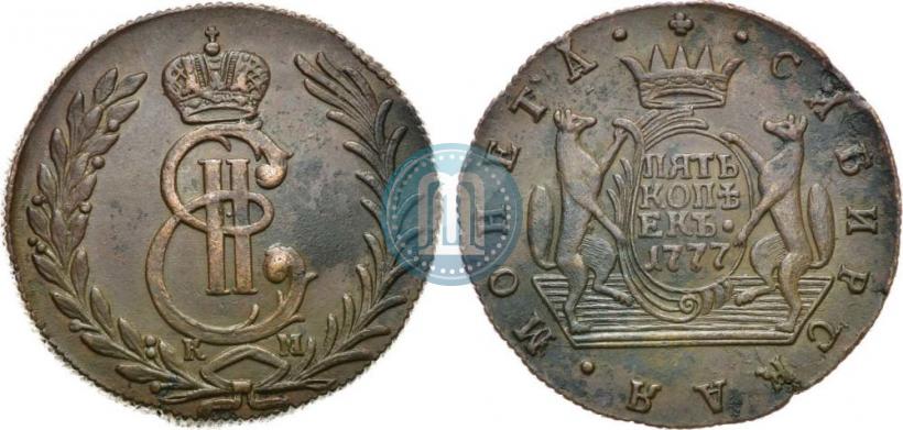 Фото 5 копеек 1777 года КМ 